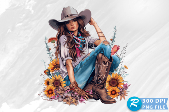 Cowgirl PNG: Graphics for Crafts & Mugs