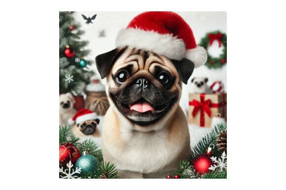 Cute Pug Dog with Christmas Santa Hat: A Designer's Review