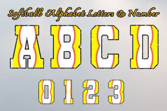 Digital Baseball SoftballMixAlphabet Png: Graphics for Crafts