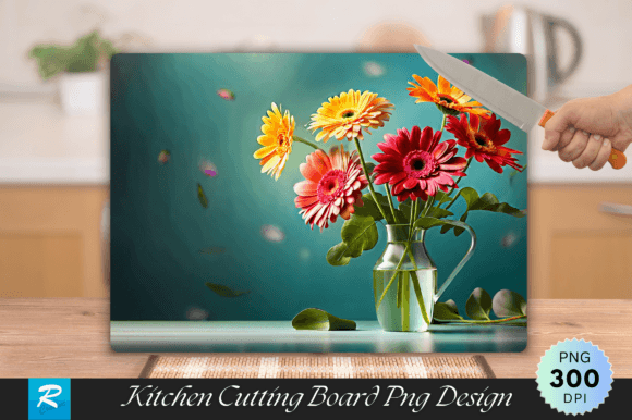 Gerberas Flowers Cutting Board Design: Graphics for Crafts