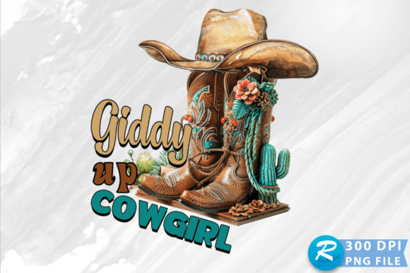 Giddy Up Cowgirl PNG: Bold Graphics for Crafts