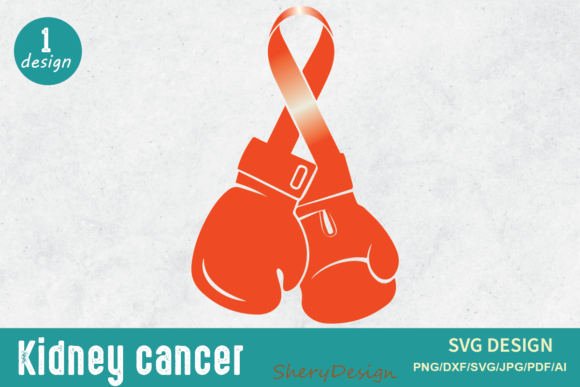 Kidney Cancer Awareness Graphics for Crafts