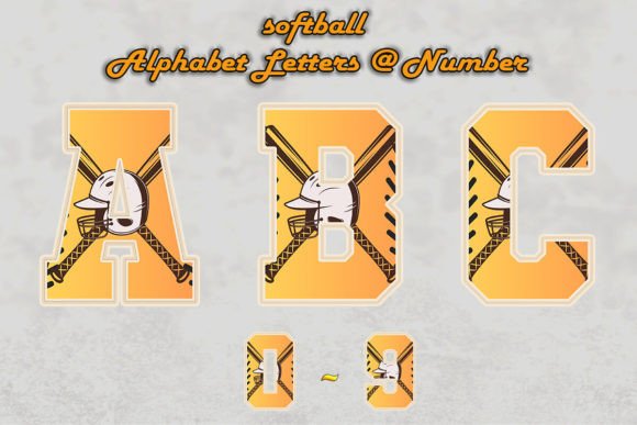 Softball Alphabet Doodle Letter Png for Crafts and Graphics