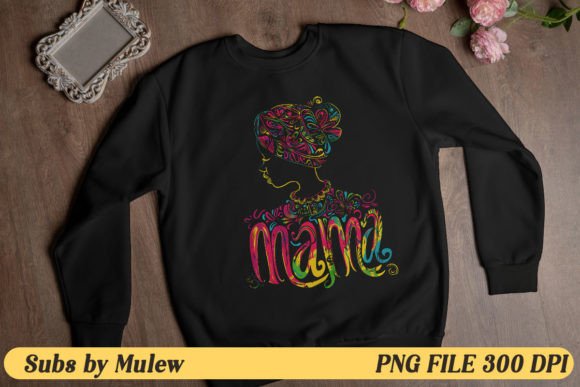Whimsical Colorful Mama PNG for Crafts & Graphics